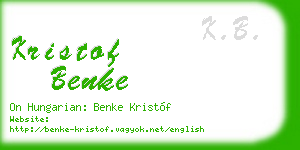 kristof benke business card